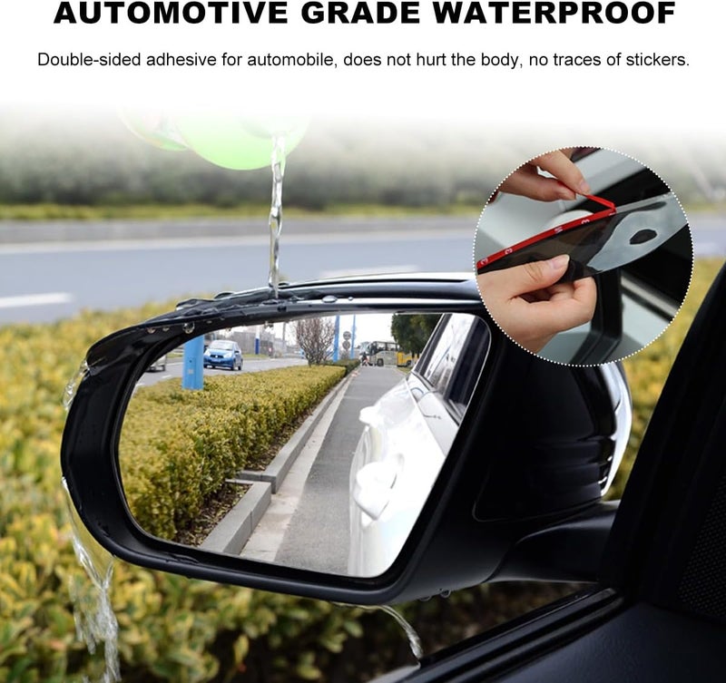 Wevdn 2 PCS Mirror Rain Visor Eyebrow, Waterproof PVC Auto Exterior Rear View Mirror Rain Visor Guard, Rainproof Side Mirror Rain Visor Eyebrow Cover for SUV Truck, Car Accessories (Carbon/Anti-Noise) - Image 5